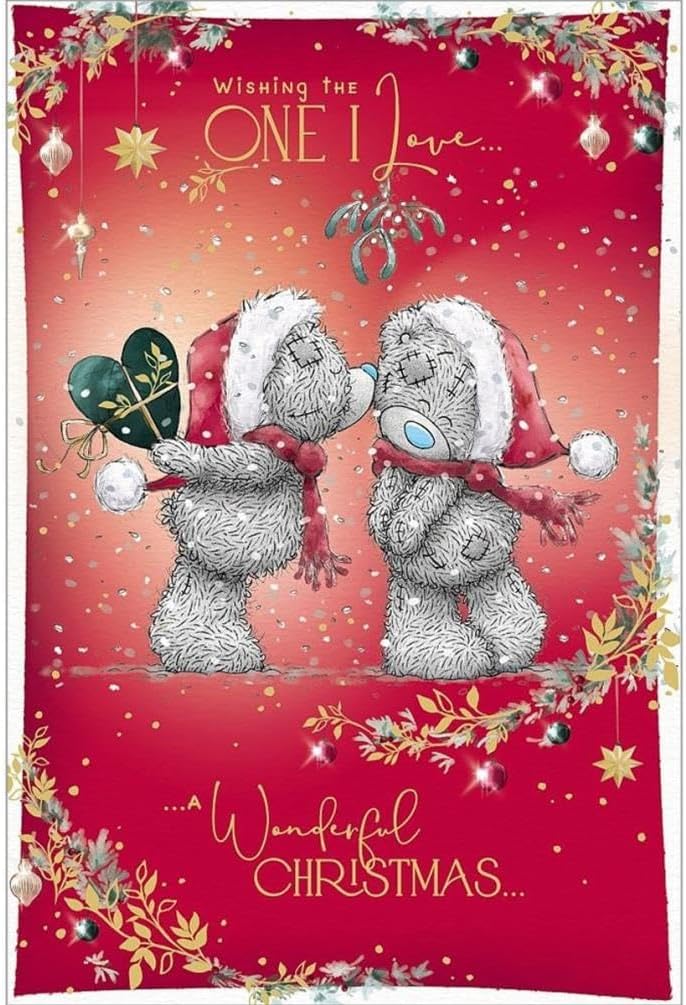 Bears With Heart Shaped Gift One I Love Christmas Card