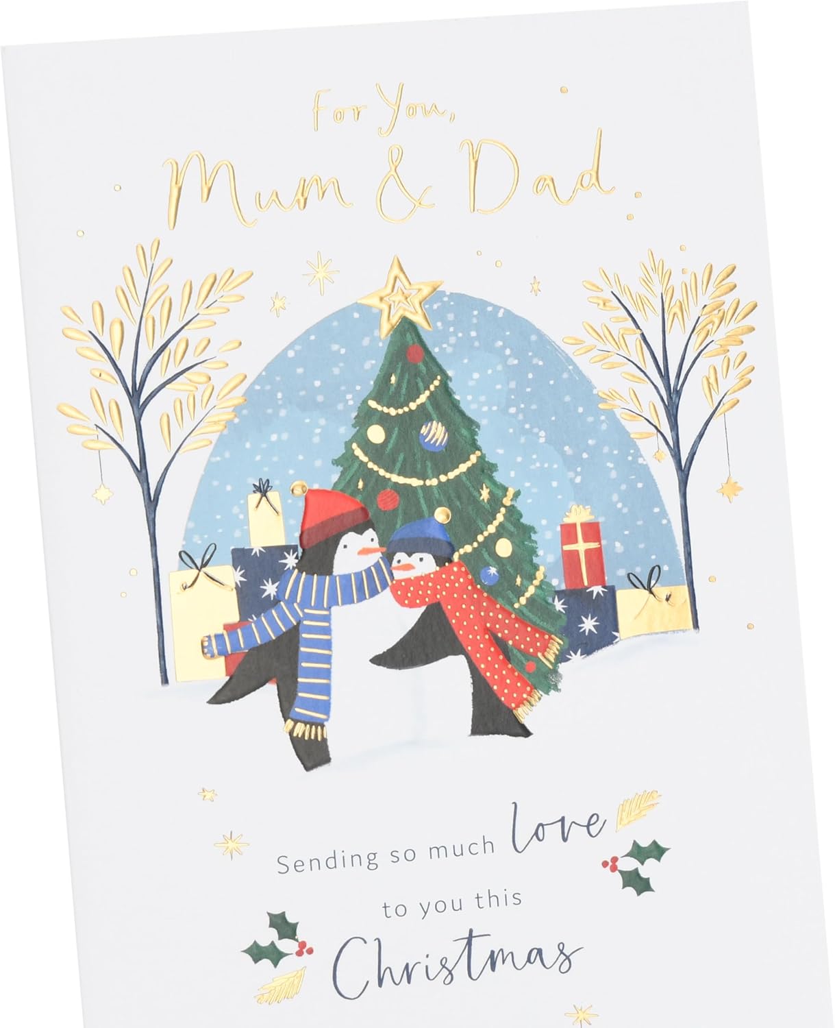 Penguins Design Mum & Dad Christmas Card