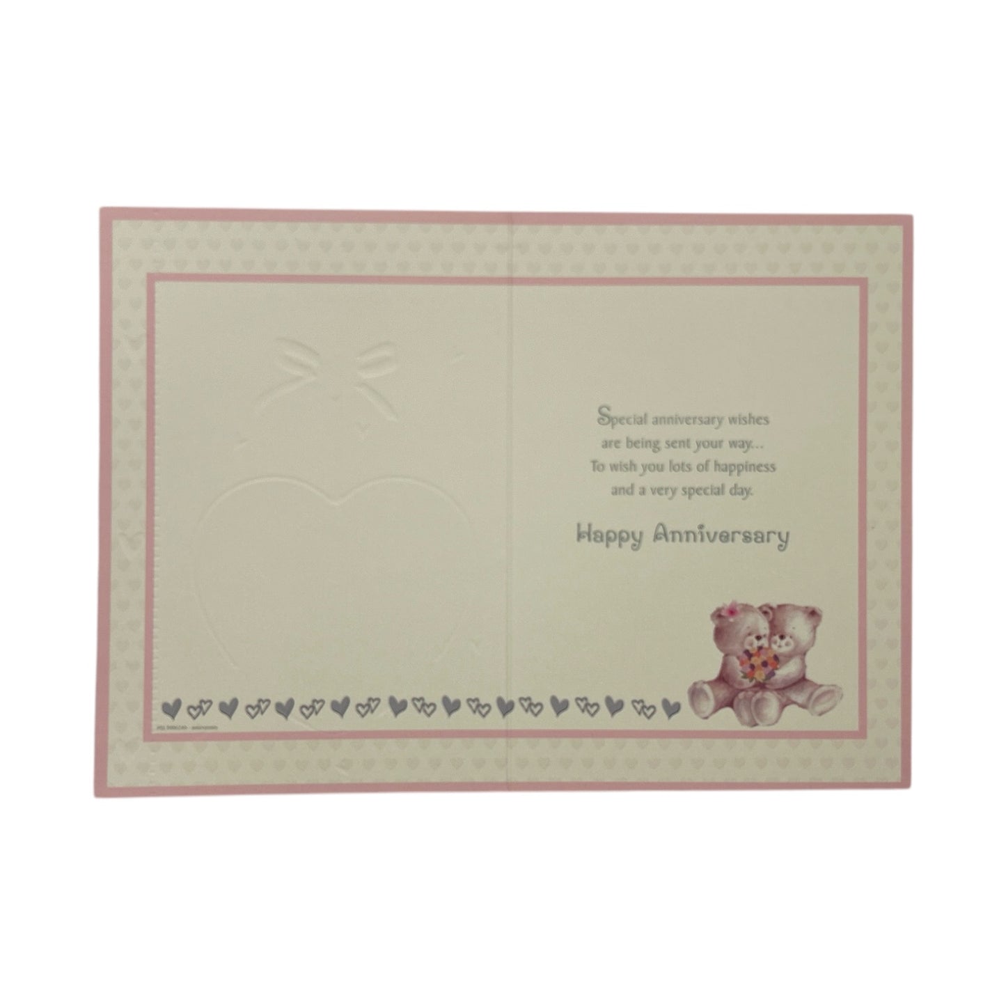 Son and Daughter-in-law Cute Teddies In Purple Heart Anniversary Card