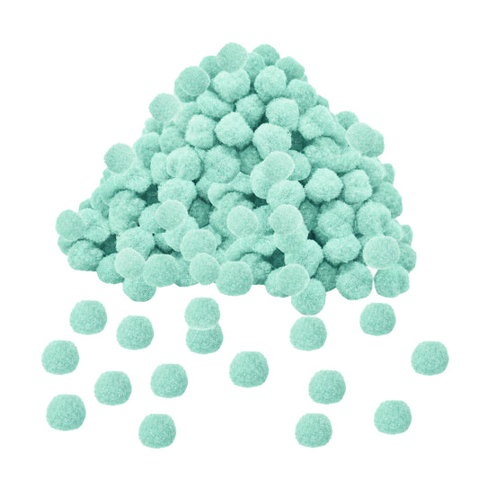Pack of 250 Mint Pom Poms 1.5cm – Soft Fluffy Craft Balls