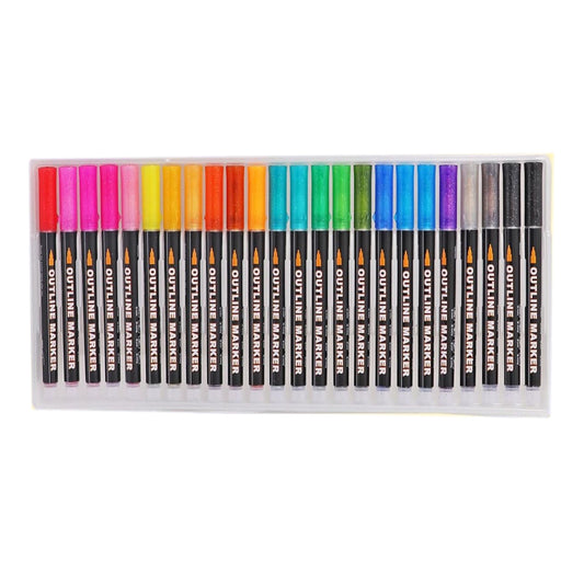 Pack of 24 Colors Art Drawing Outline Fineliner Marker pens