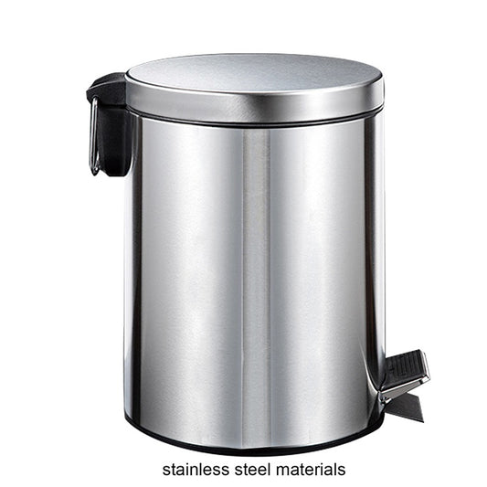 Silver Metal Wastebin 5L