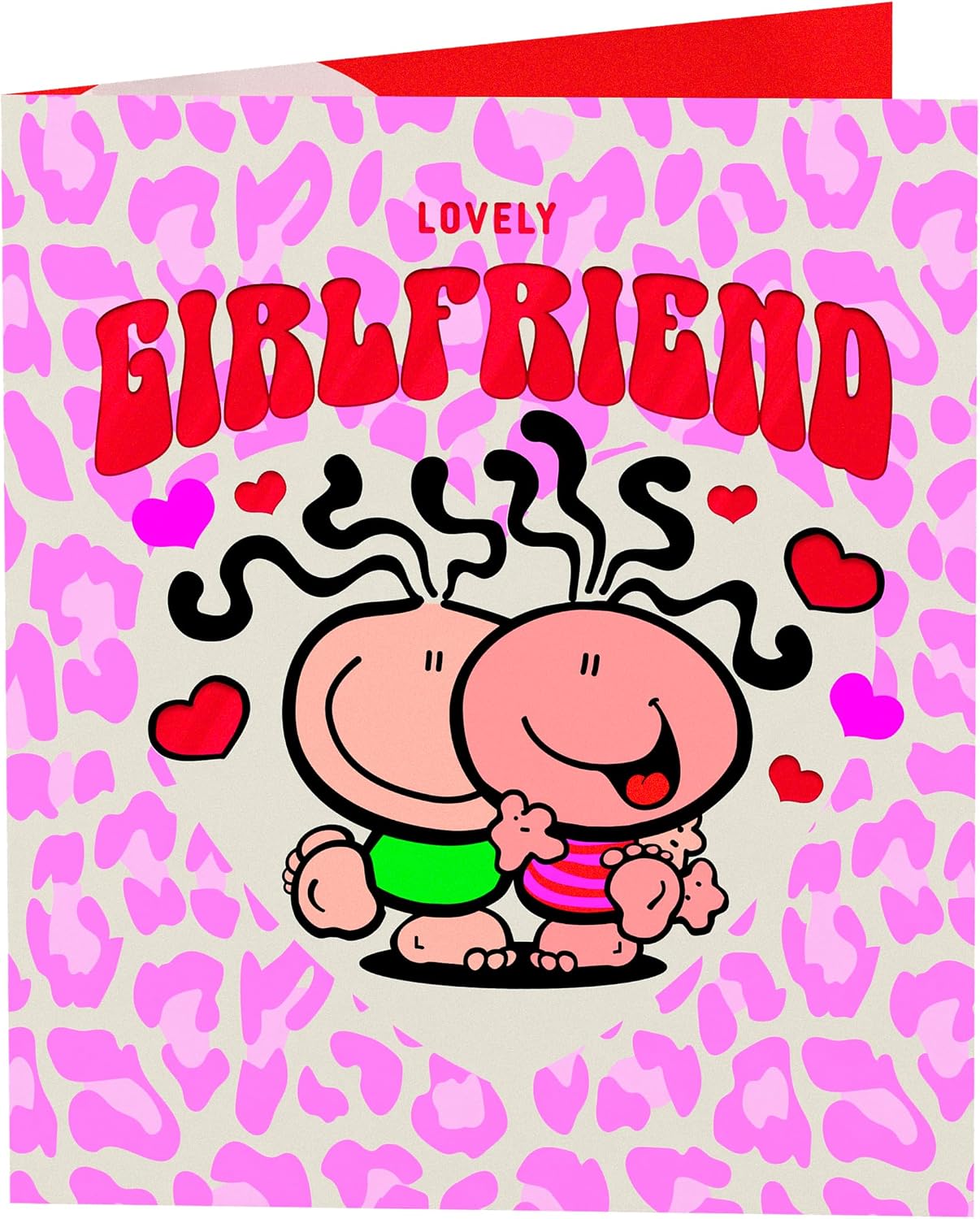 Couple with Leopardprint Design Girlfriend Birthday Card