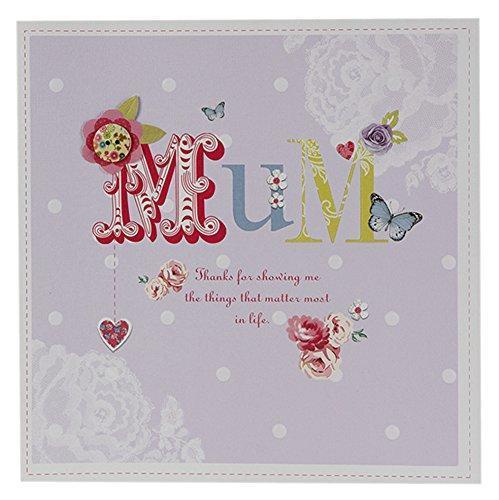 'Mum Contemporary Button' Large Square Mother's Day Card