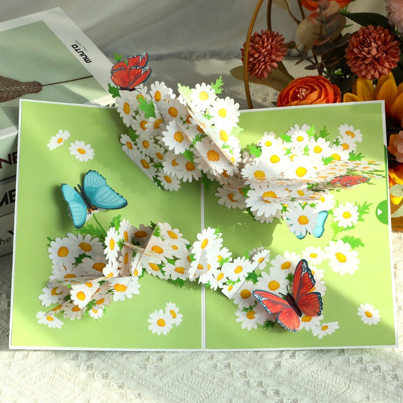 Daisy Butterfly 3D Pop Up Greeting Card
