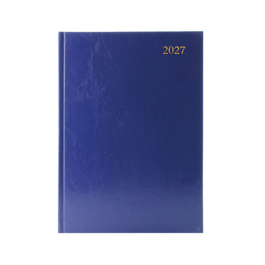 Janrax 2027 A4 2 Pages Per Day Blue Desk Diary