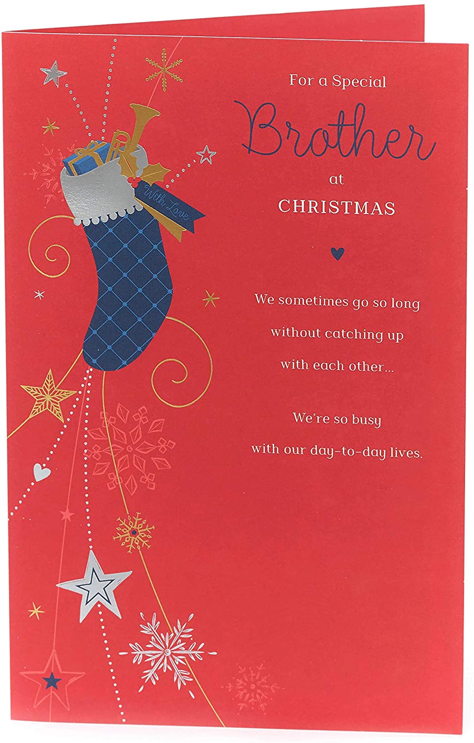 Christmas Card for Brother Featuring Lovely Message Inside