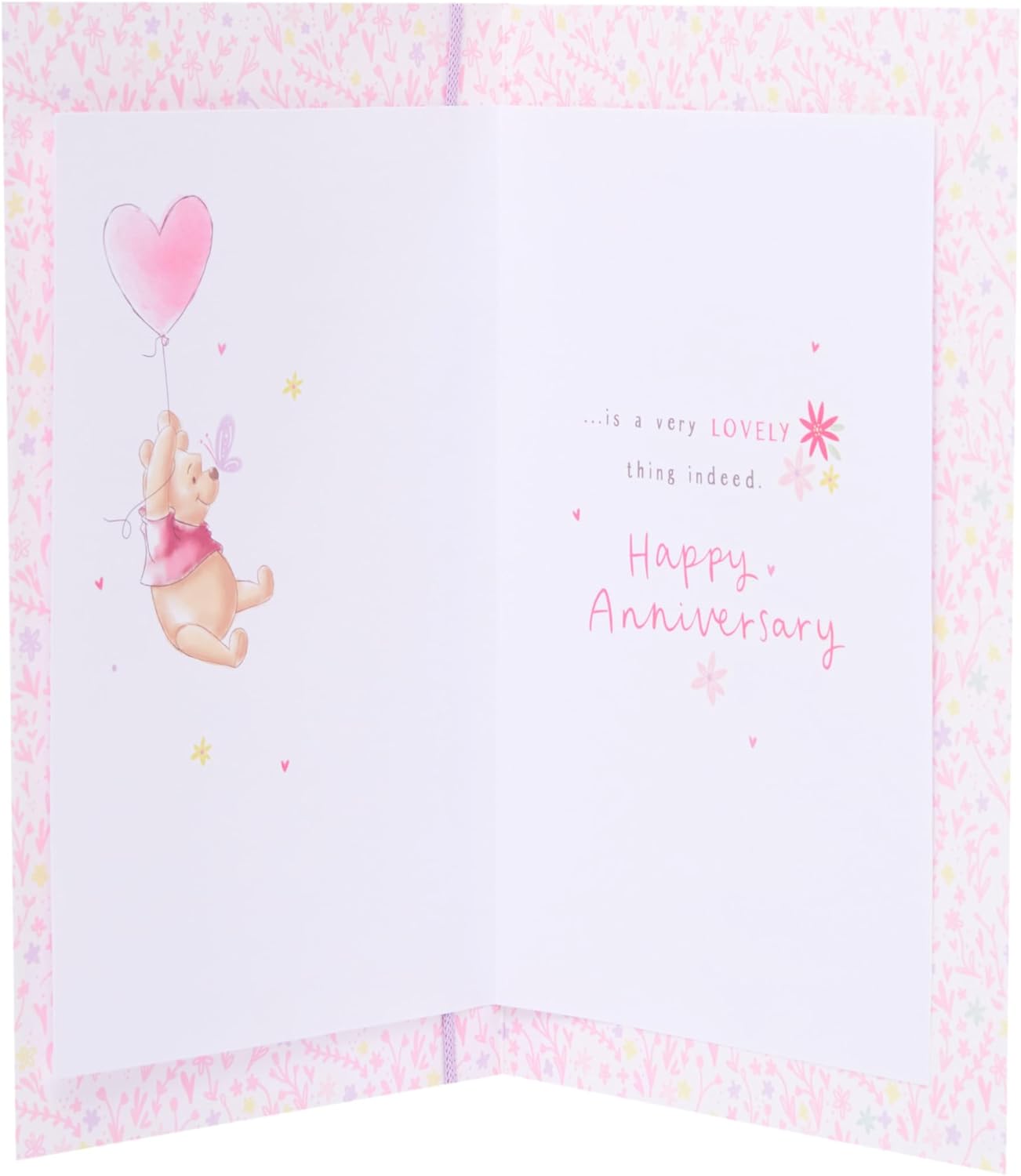 Disney Winnie the Pooh Soft Pink Design Wife Wedding Anniversary Card