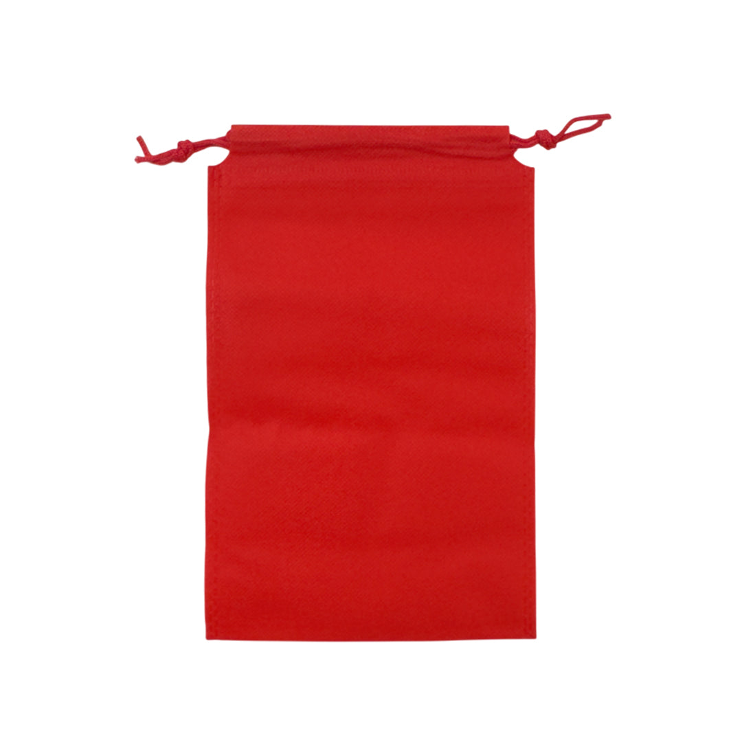 Pack of 100 Red Coloured 27x20cm Non-Woven Drawstring Bags