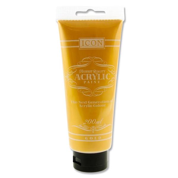 Gold Acrylic Paint 200ml by Icon Art