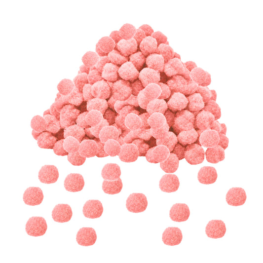 Pack of 500 Light Pink Pom Poms 1.5cm – Soft Fluffy Craft Balls