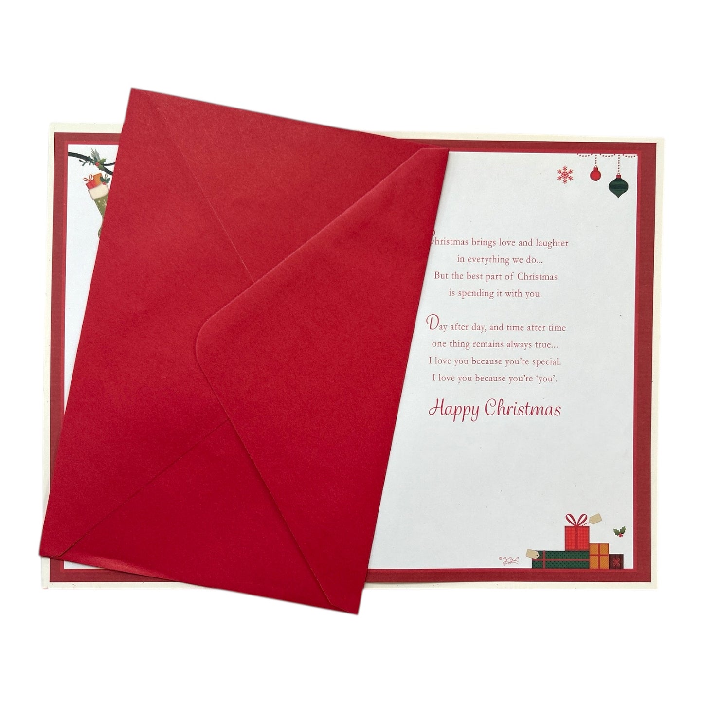 With Love To My Partner Gold Frame Design Christmas Card