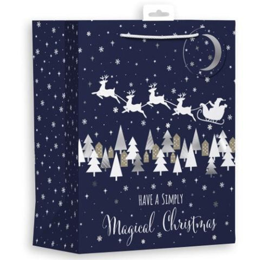 Midnight Santa Landscape Design Large Christmas Gift Bag