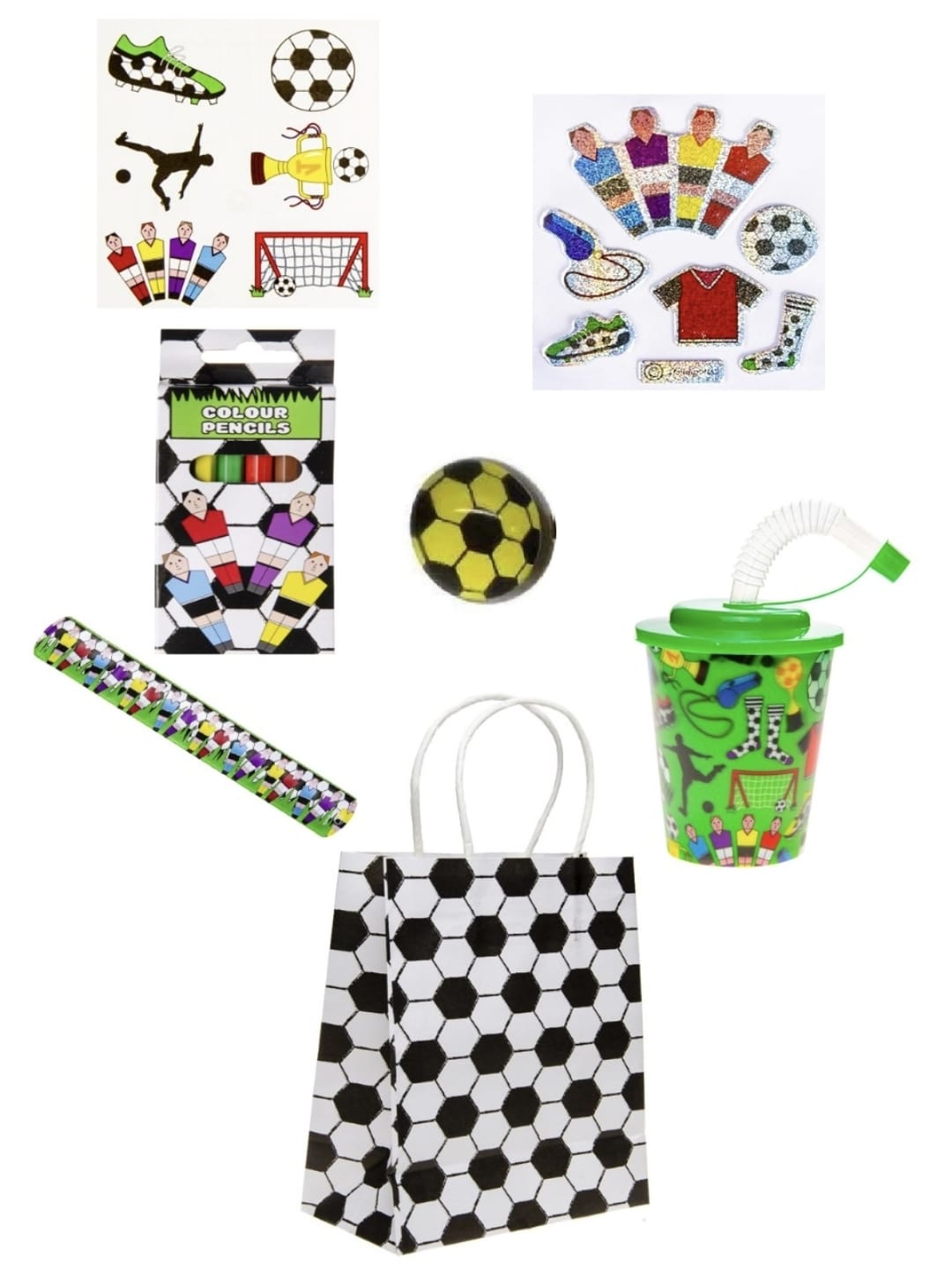Pre Filled Football Theme Kids Party Favour Bag – Gift Bag with Reusable Cup & Themed Toys