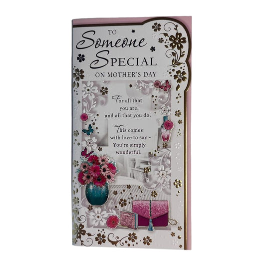 To Someone Special On Mother's Day Purse And Flowers Design Card