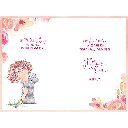 For My Mum From Daughter Tatty Teddy With Bunch of Flower Mother's Day Card