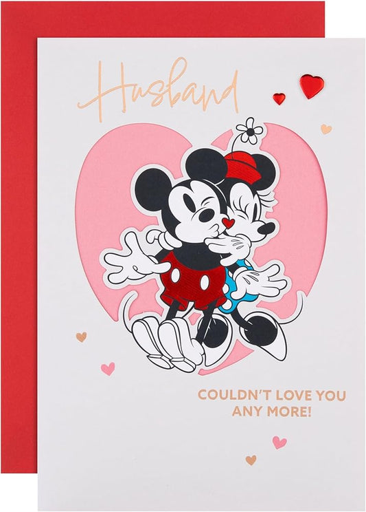 Disney Mickey & Minnie Mouse Husband Valentine's Day Card