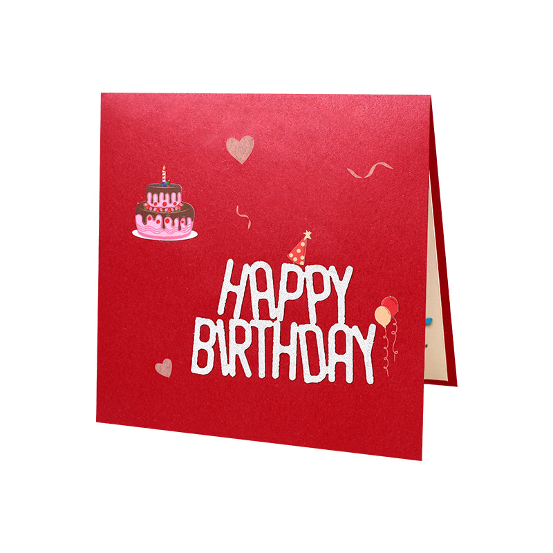 Chocolate Fruit Birthday Cake 3D Pop Up Greeting Card