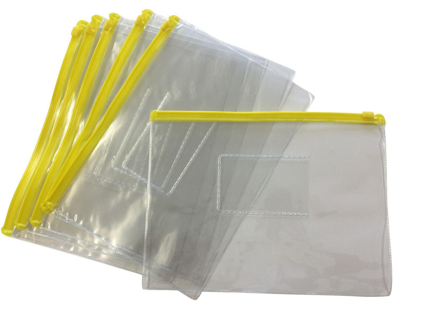 Pack of 12 A5 Yellow Zip Zippy Bags