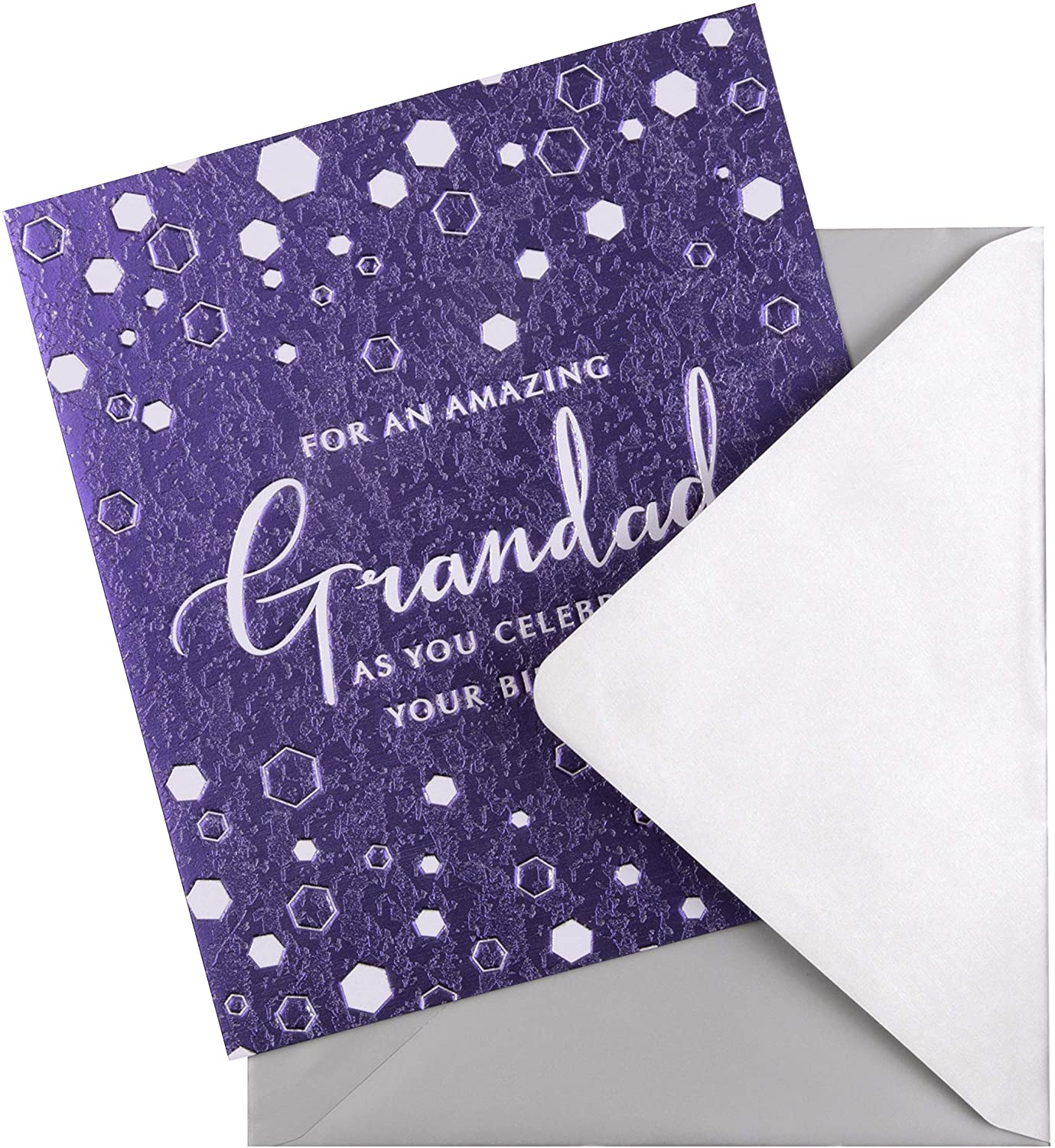 Birthday Card for Grandad Contemporary Textured Foil Design 