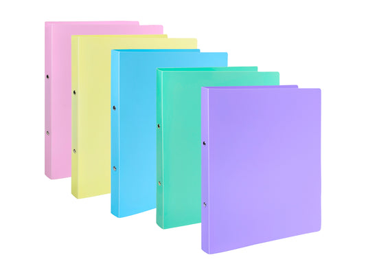 Pack of 10 Assorted Pastel Colours A4 Ring Binders