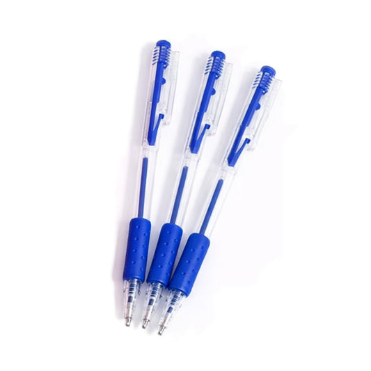 Pack of 12 Retractable Design Rolling Blue Ball Pens