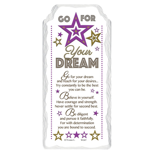 Go For Your Dream Sentimental Handcrafted Ceramic Plaque