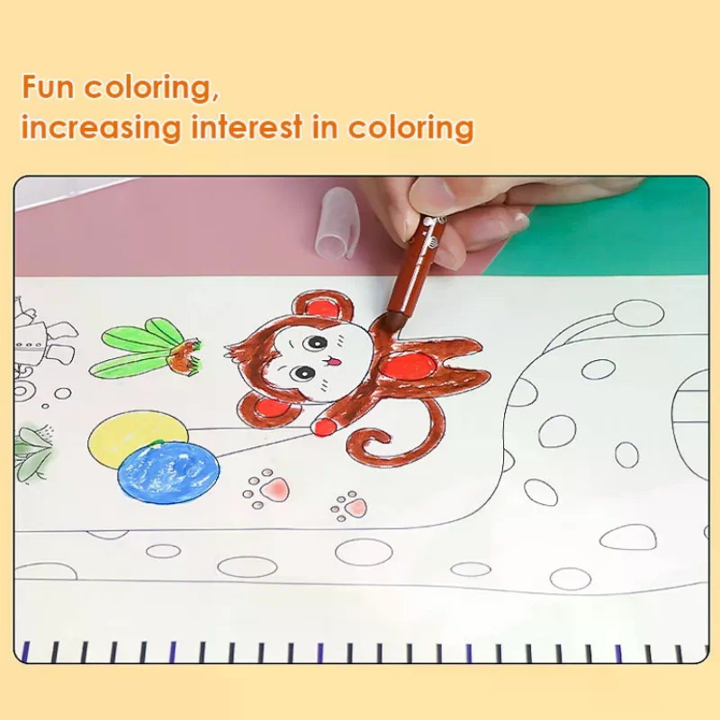 Single Doodling Height Chart Sticker with Removable Glue