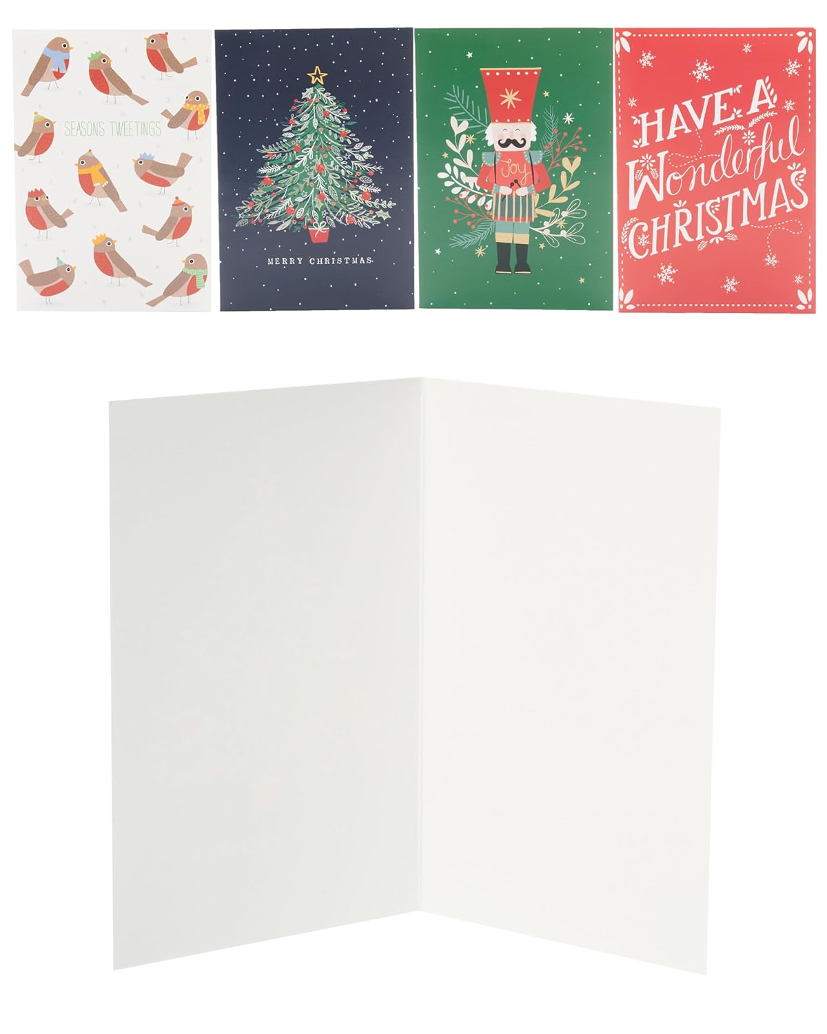 Multipack of 20 Christmas Crackers Charity Christmas Cards with Envelopes – 4 Festive Designs for Him/Her/Friend
