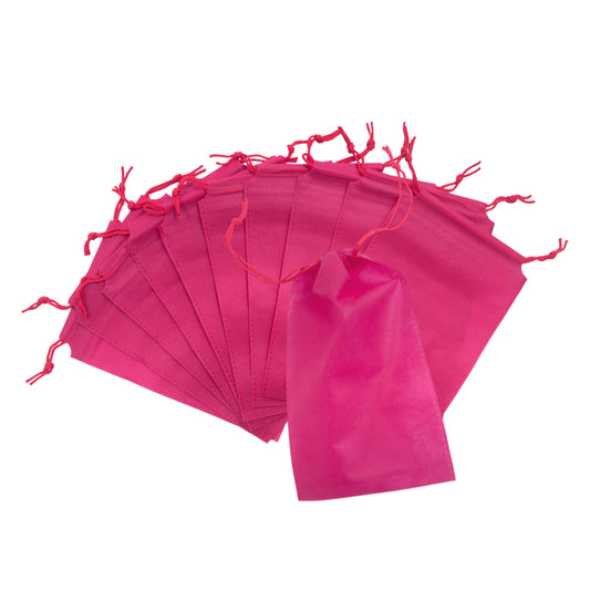 Pack of 50 Pink Coloured 39x30cm Non-Woven Drawstring Bags