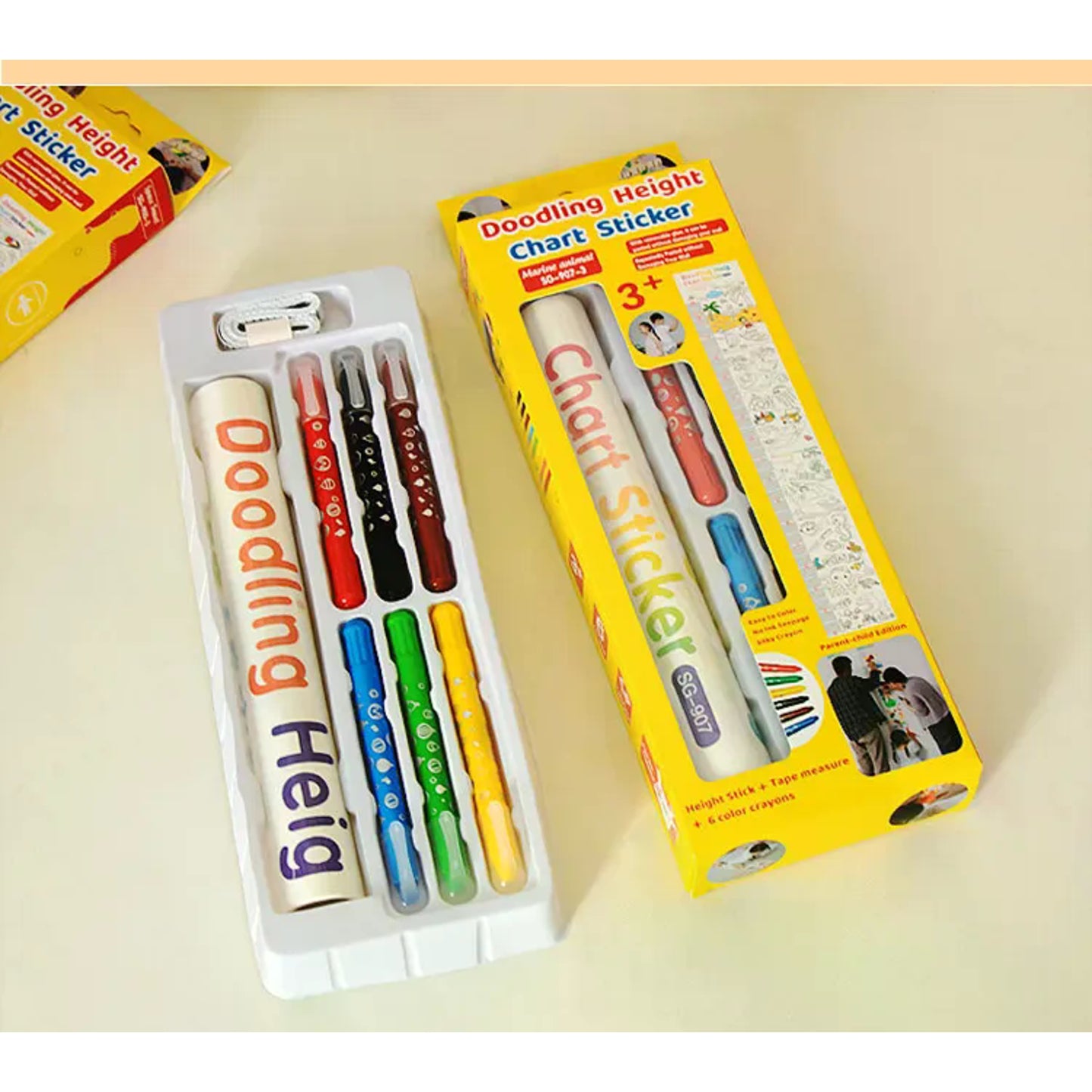 Doodling Height Chart Sticker with Removable Glue