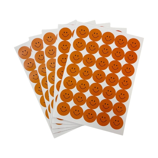 Pack of 2520 Orange Smile Face 24mm Self-Adhesive Labels