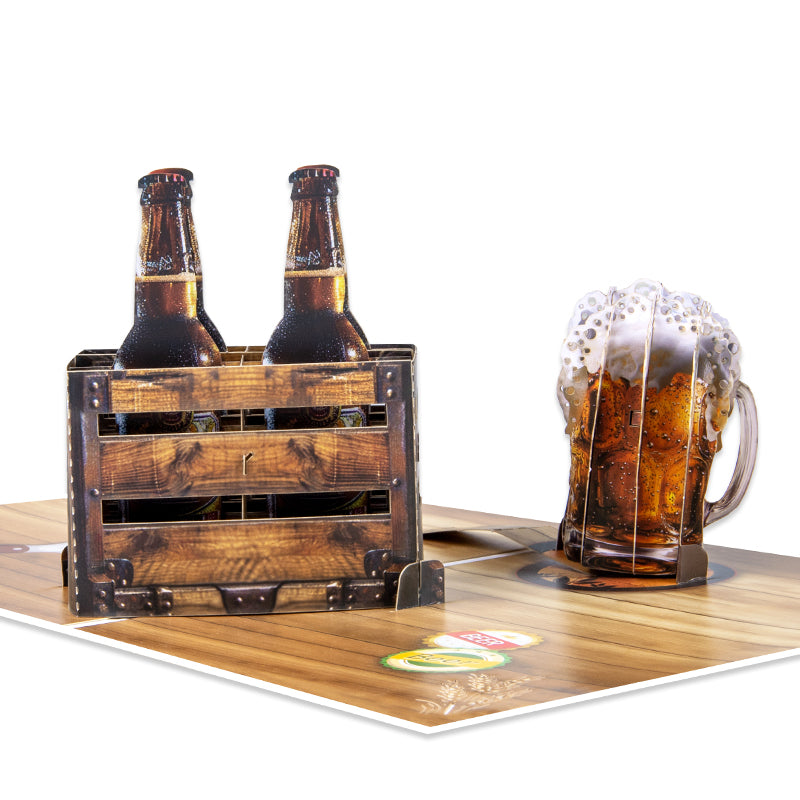 Raise a Toast Cheers to You 3D Beer Pop Up Celebration Card