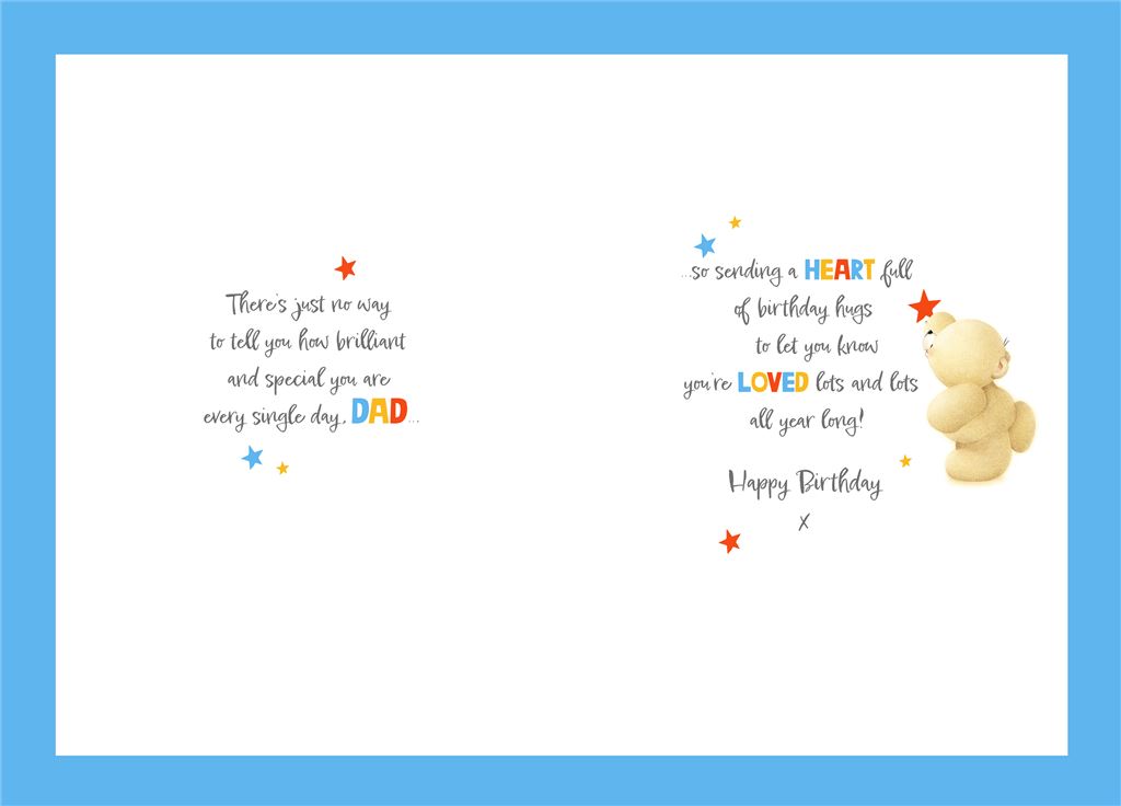 Forever Friends Bear with Megaphone Design Dad Birthday Card 