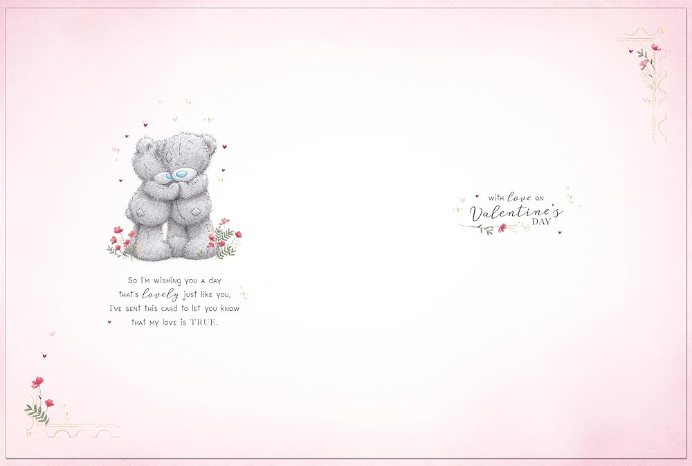 Bears By Tree Trunk Girlfriend Luxury Boxed Handmade Valentine's Day Card