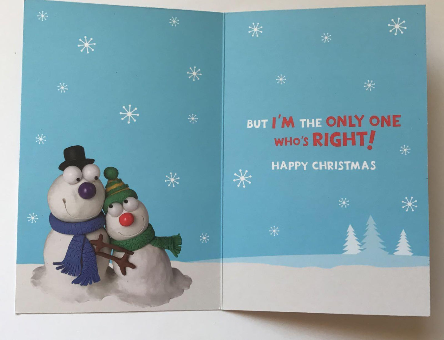 Grandad Snowmen Glitter Finished Christmas Card 