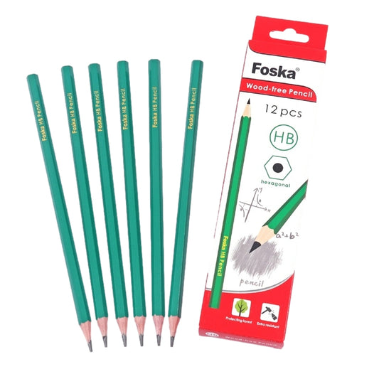 Pack of 12 7'' Wood-Free Flexible Plastic Sharpened HB Pencil