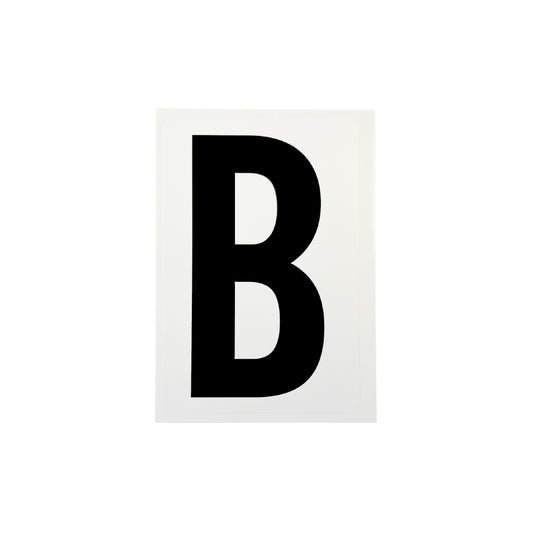 Pack of 6 Waterproof Wheelie Bin Black Letter B Sticker