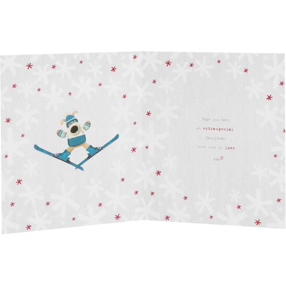 Boofle Skiing Brother Christmas Card