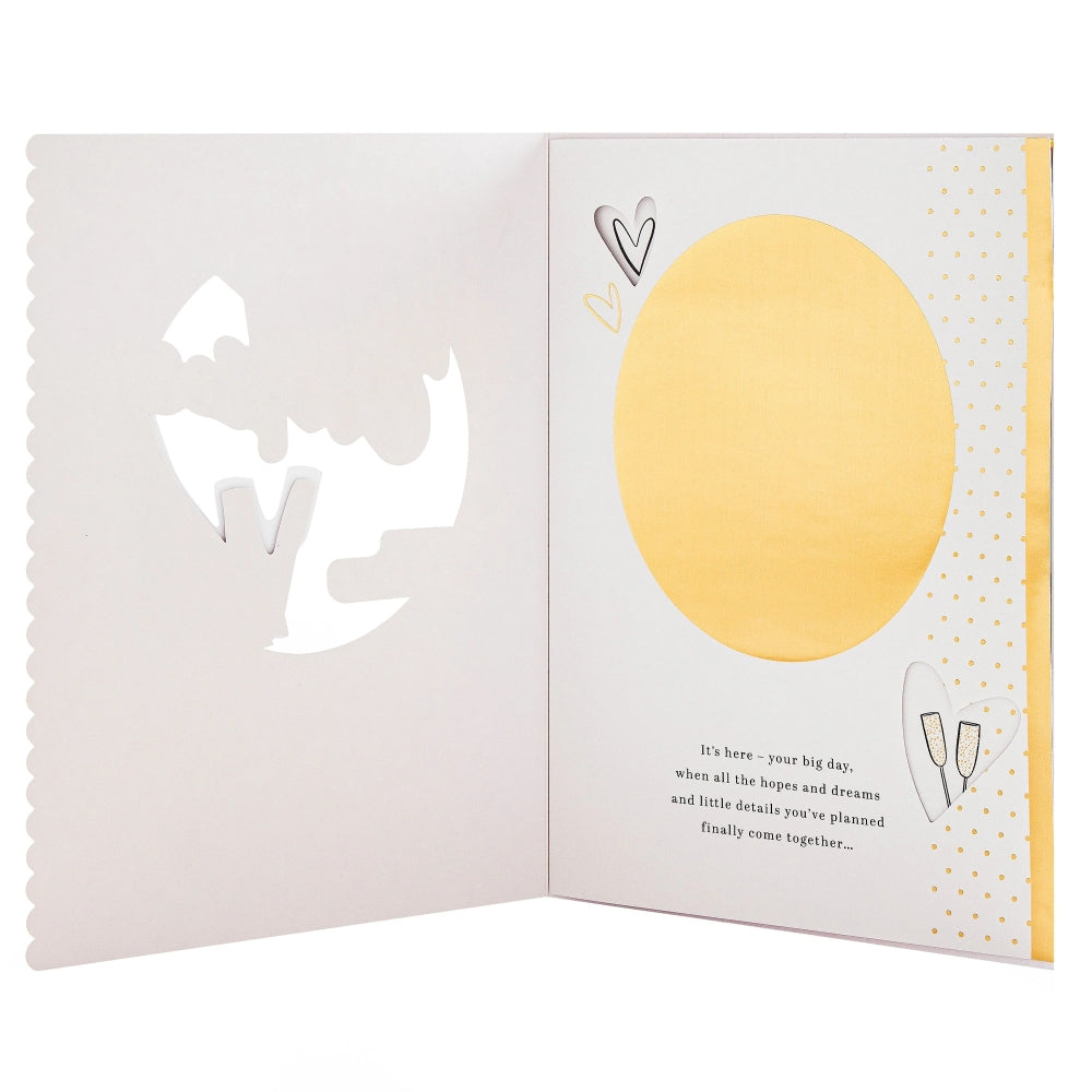 Champagne Design For Happy Couple with Heartfelt Verse Wedding Congratulations Card