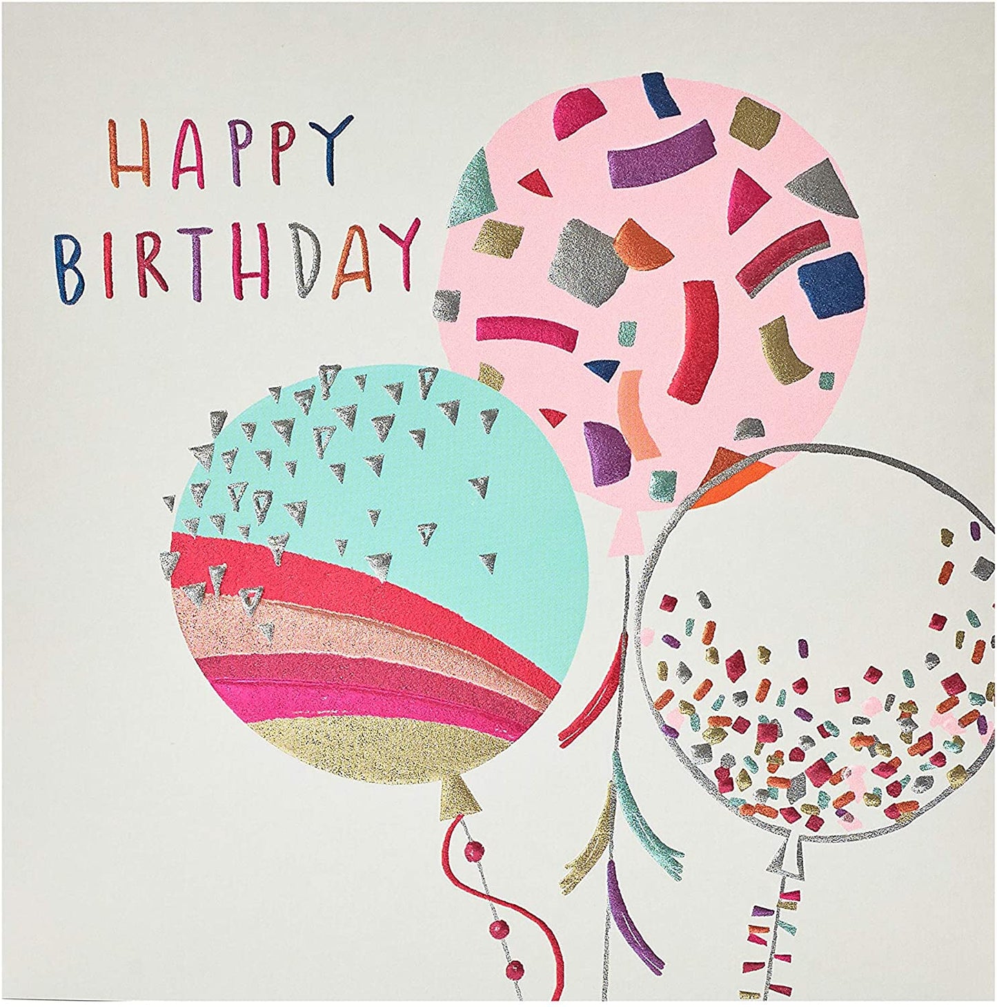 Foil Finished Balloons Pretty Birthday Card For Her