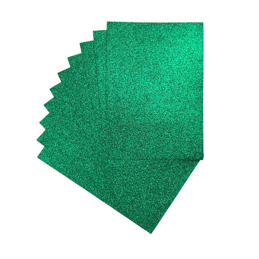 Pack of 200 A4 Green Glitter EVA Foam Sheets