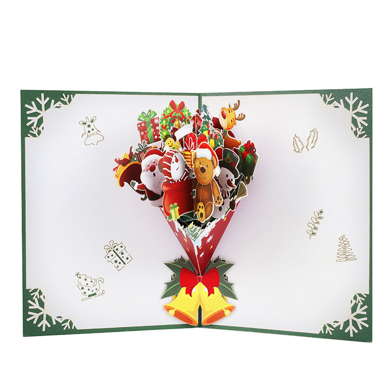 Santa & Holiday Icons Festive 3D Pop Up Christmas Card