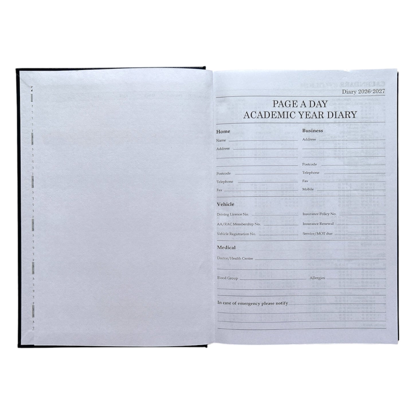 Janrax 2026-2027 A5 Day Per Page Burgundy Academic Diary
