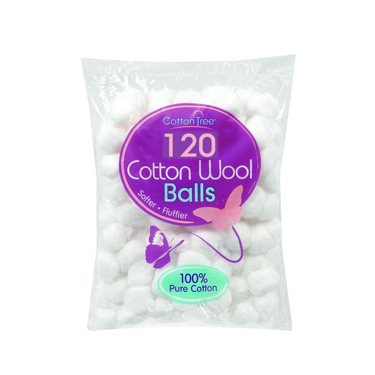 Pack of 120 White Cotton Wool Balls