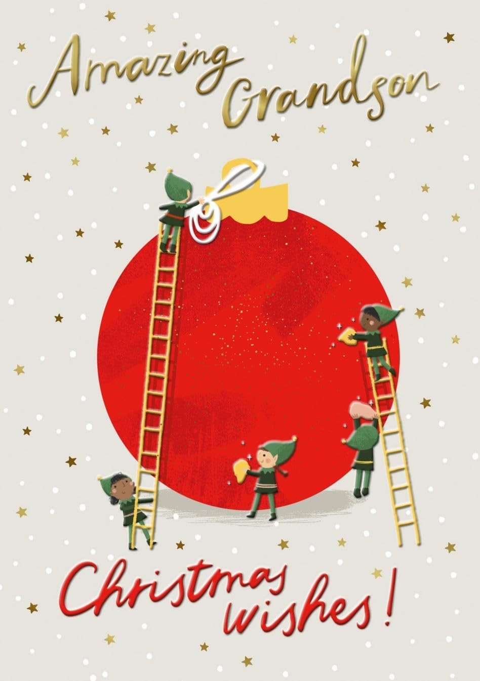 Large Ornament Design Grandson Christmas Card