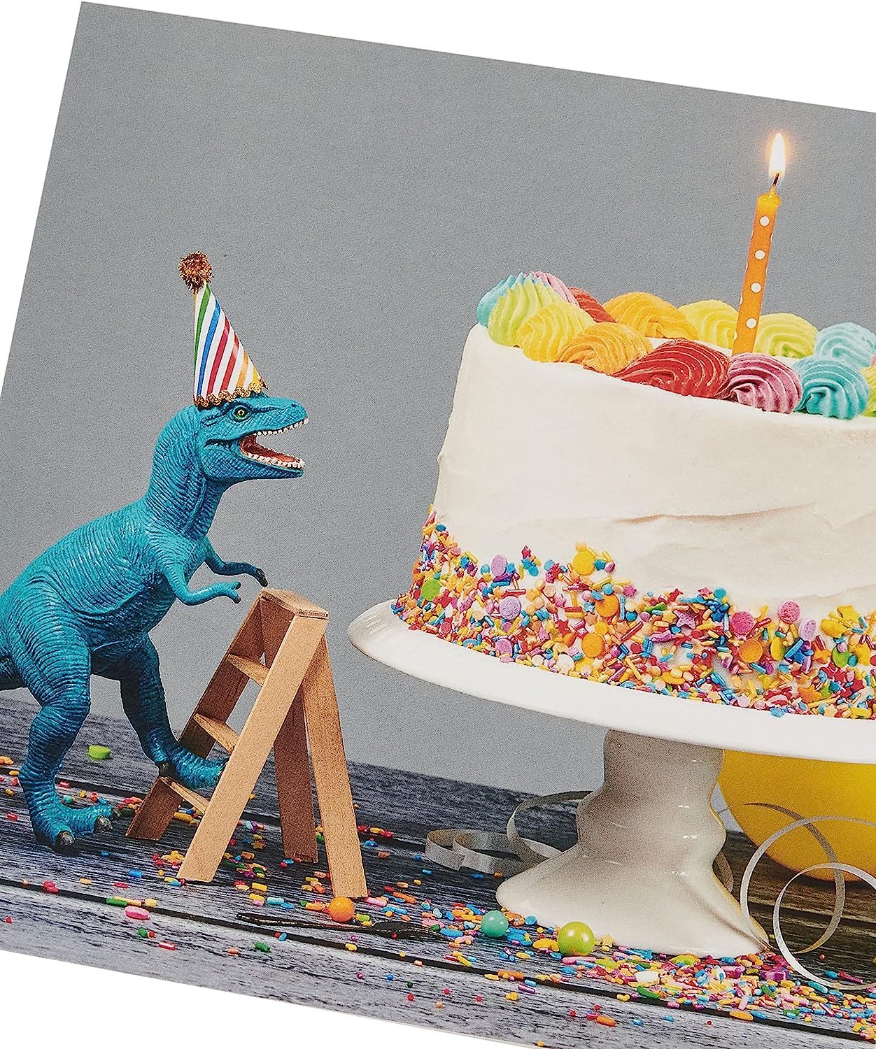 Cake & Dinosaur Design Blank Card