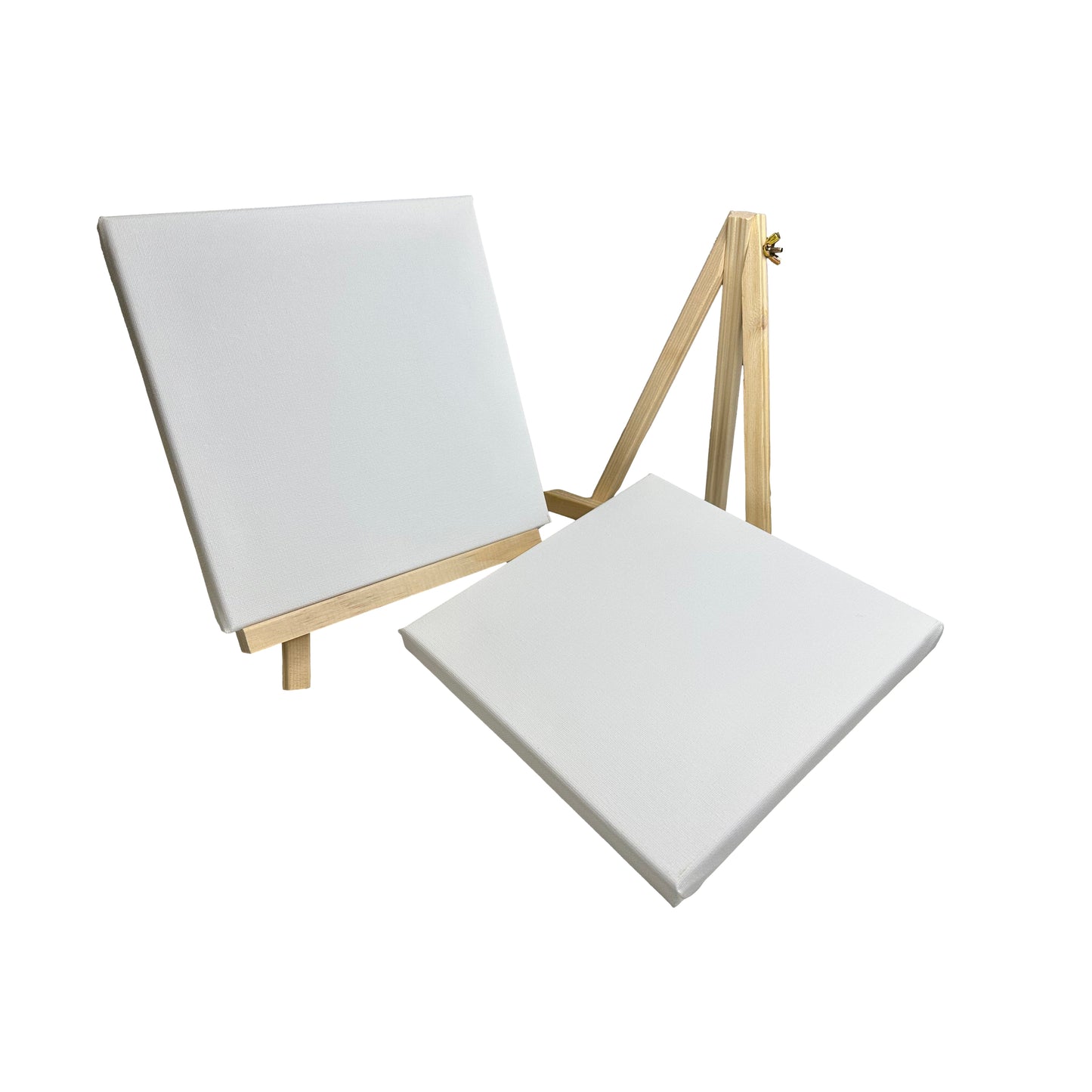 Pack of 6 20x20cm Canvas and Wooden Easel Sets