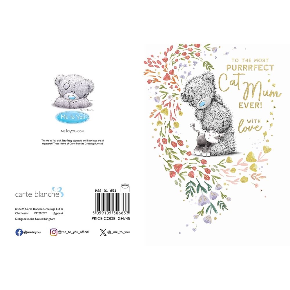 Bear and Flowers From The Cat Mother's Day Card