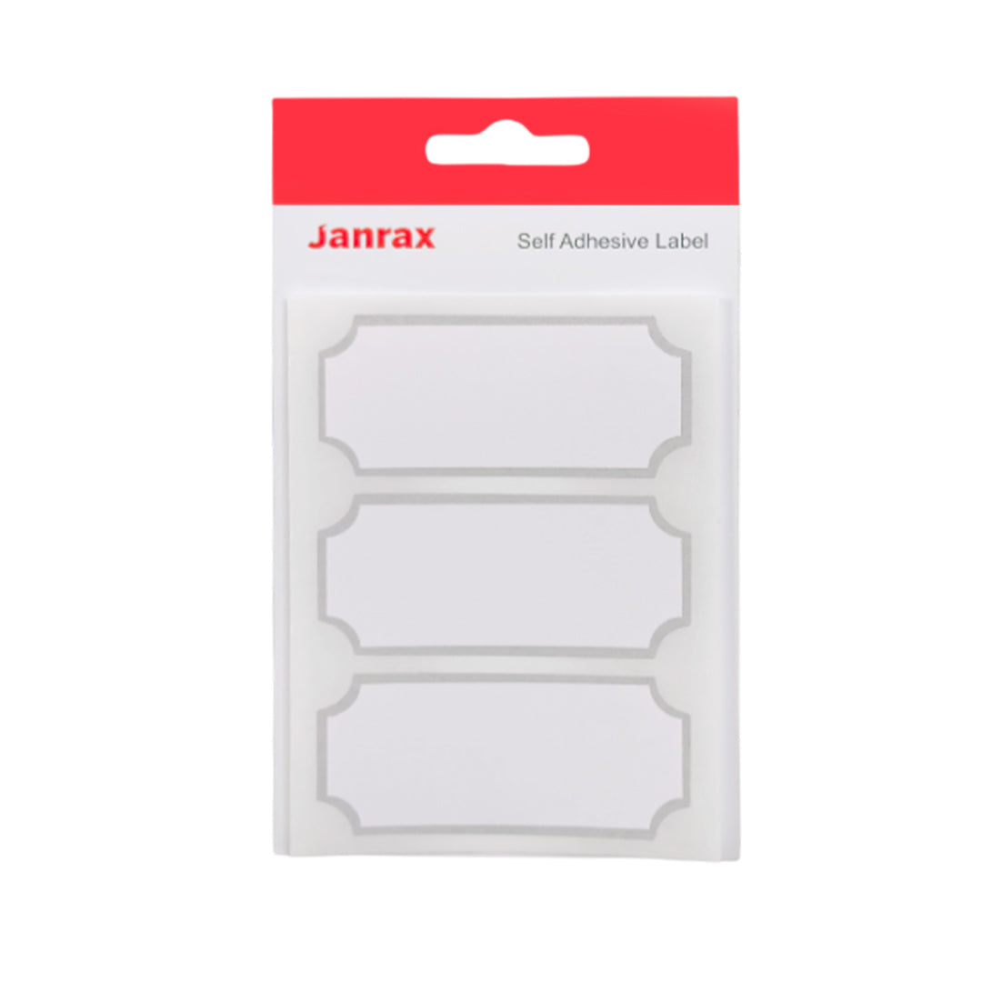 Pack of 126 Silver Border Printed 34x75mm Self-Adhesive Labels